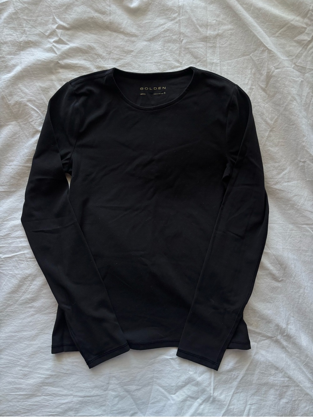 Aritzia/Golden Crewneck Long-Sleeve Tee in Black